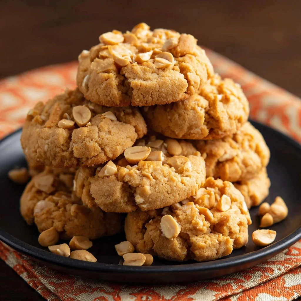 Chewy Peanut Butter Cookies: Perfectly Thick & Soft - recipe image