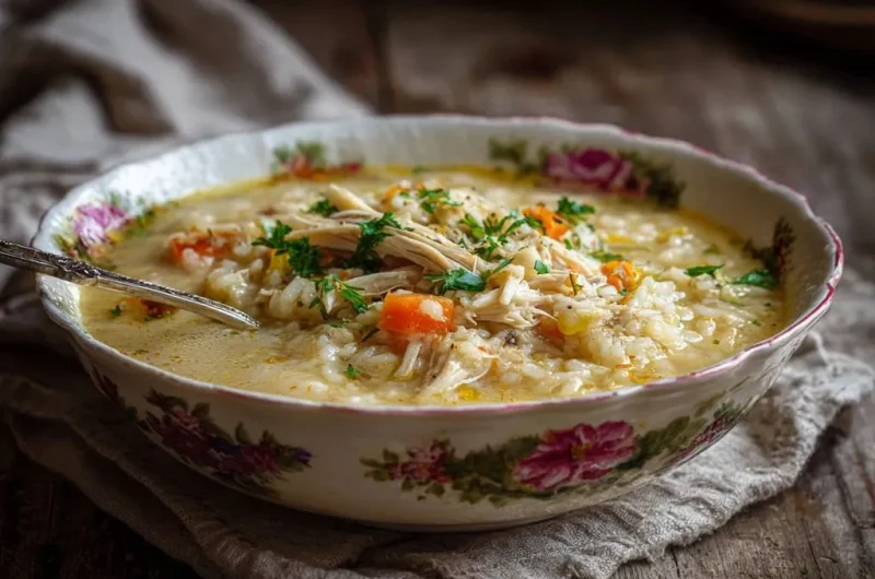 Hearty Chicken and Rice Soup (No Gummy Rice)
