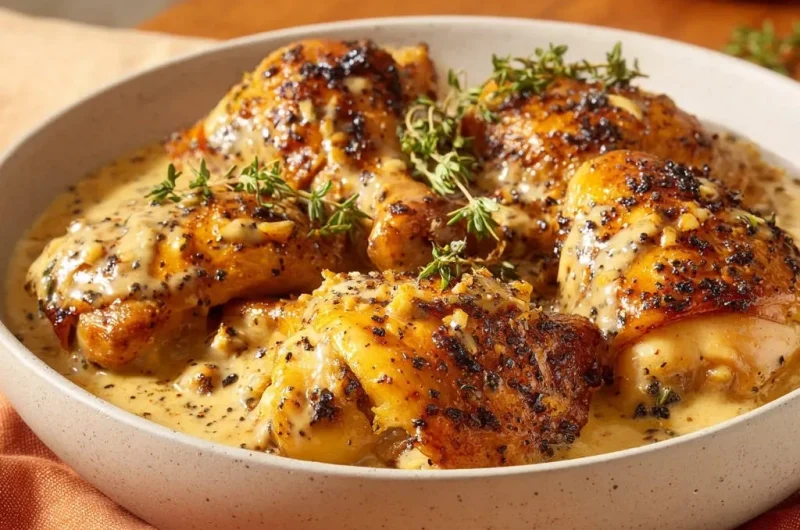 Creamy Black Pepper Chicken Thighs