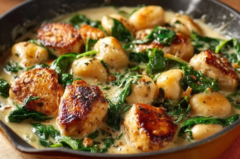 One-Pan Creamy Chicken and Gnocchi Skillet