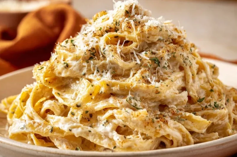 Creamy Garlic Parmesan Fettuccine