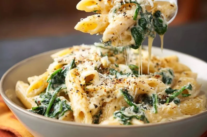 Creamy Garlic Spinach Penne