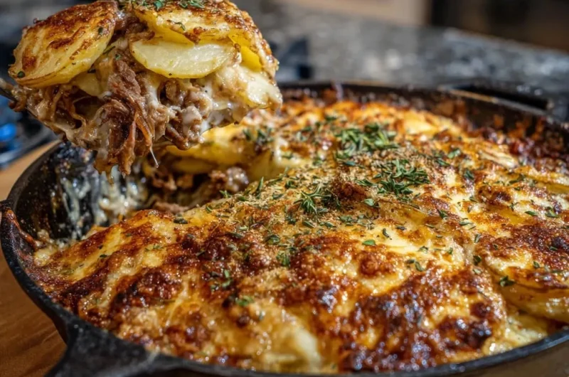 Creamy Potato Skillet Pulled Beef
