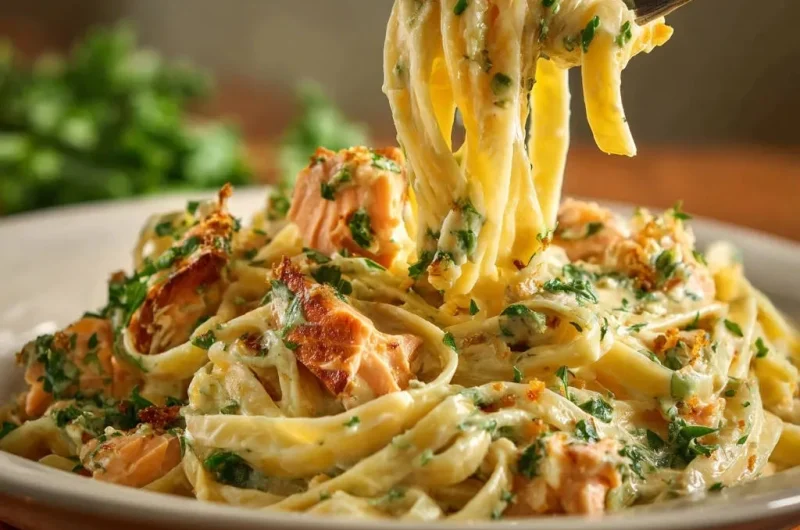 Creamy Salmon Fettuccine