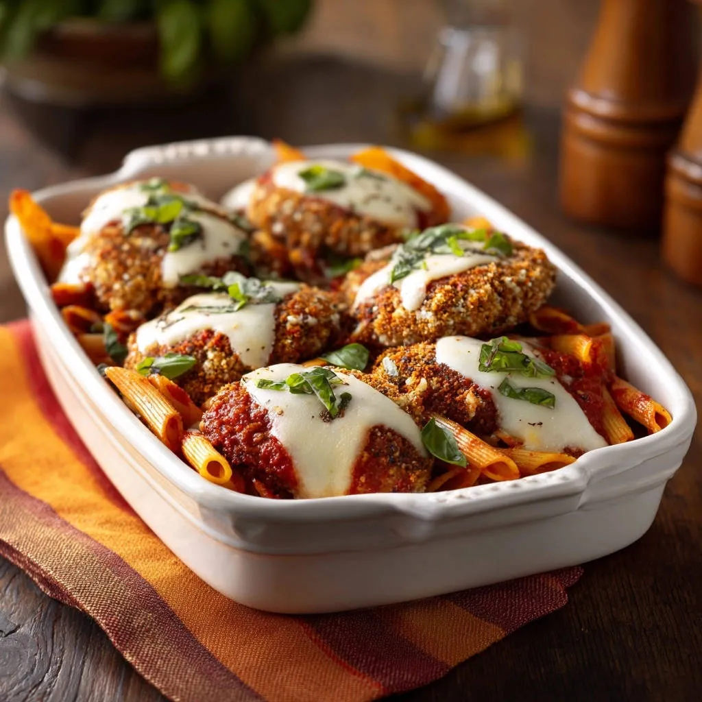 Crispy Baked Chicken Parm Penne: The Anti-Soggy Secret - recipe image