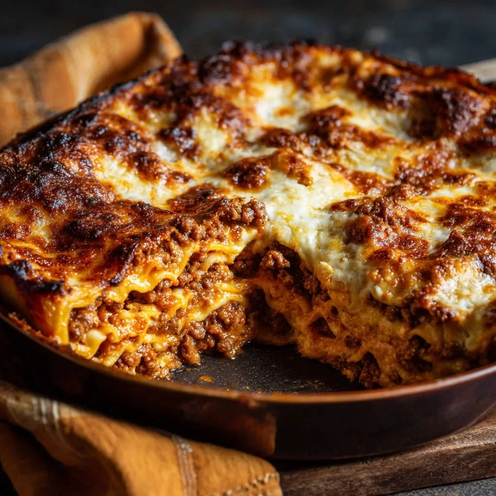 Deep Dish Skillet Lasagna: Firm, Flavorful, and Never Soupy - recipe image