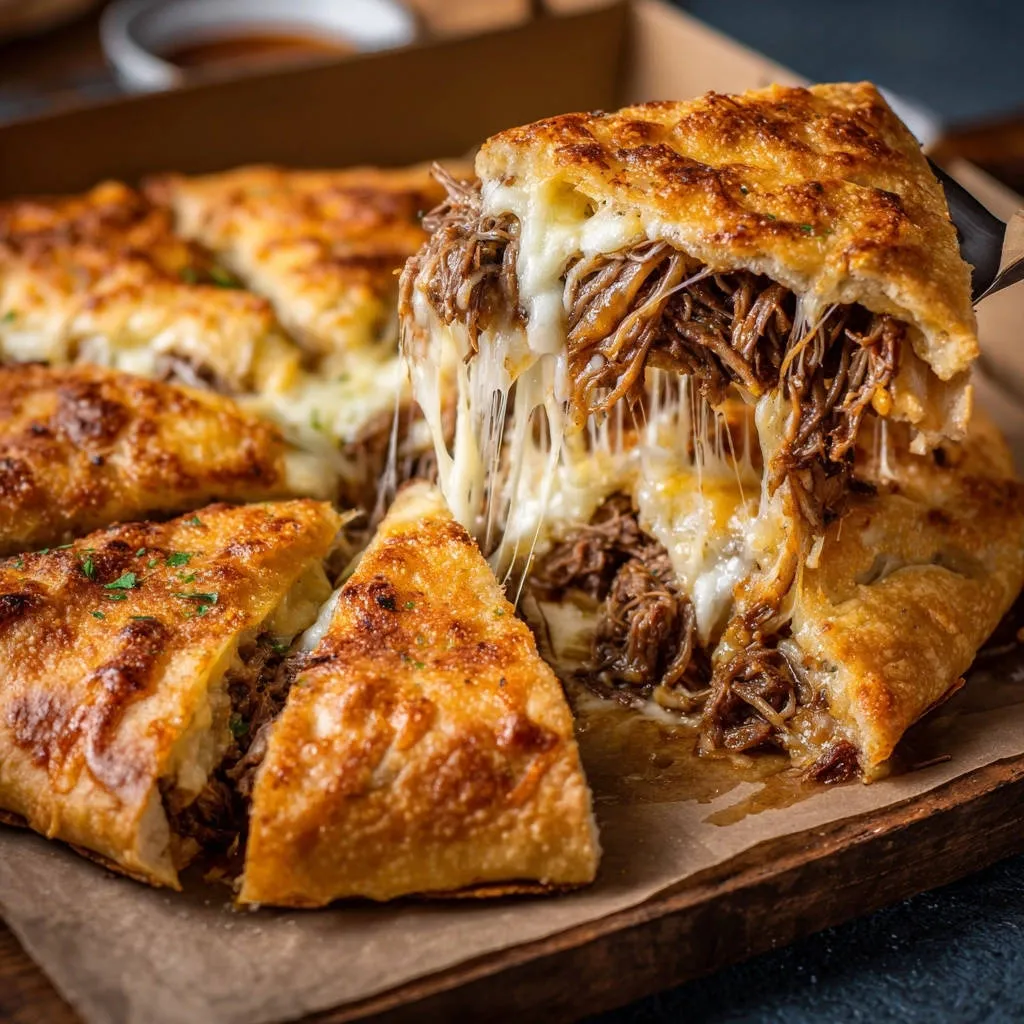 Giant Shredded Beef Skillet Turnover: Crispy & Never Soggy - recipe image