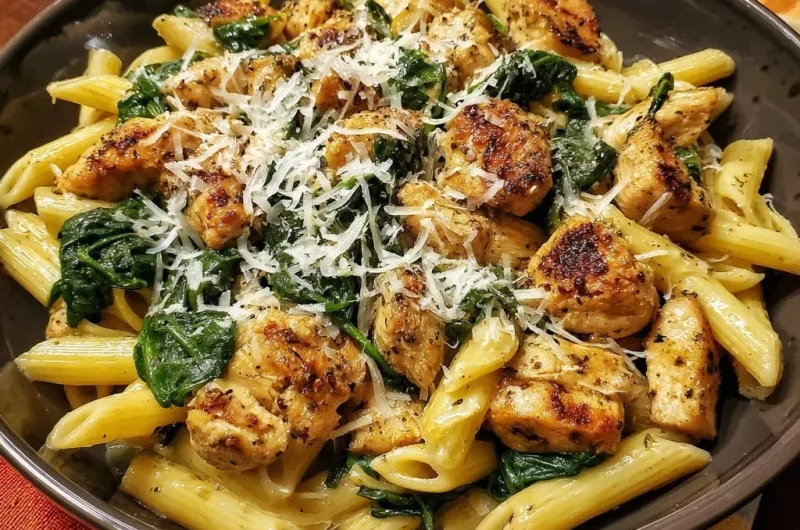 Grilled Chicken and Spinach Penne