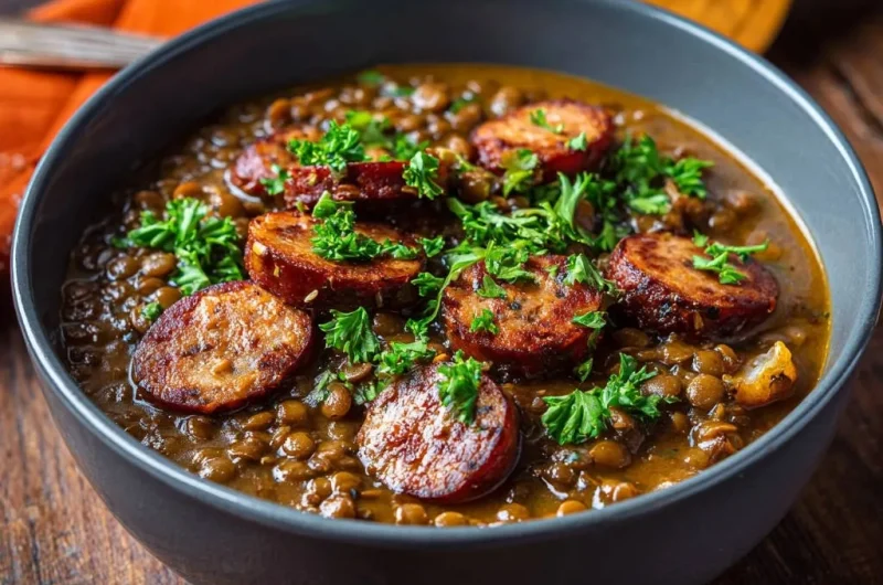 Hearty Lentil Stew with Smoked Sausage