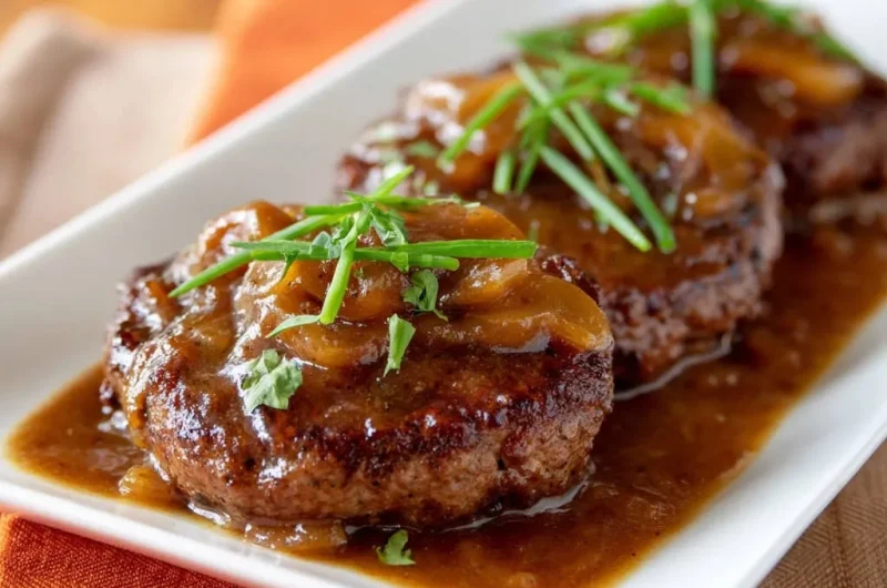 Tender Hamburger Steaks with Rich Onion Gravy