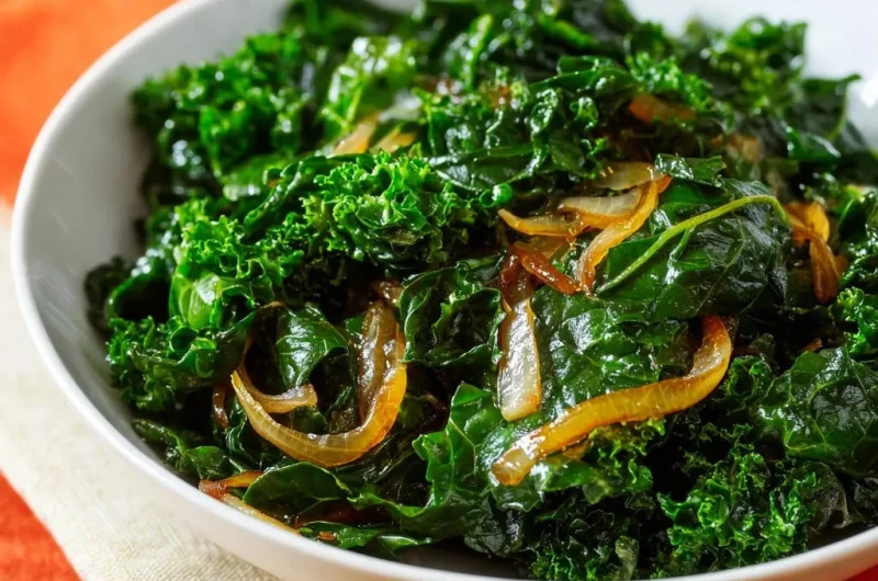 Simple Sautéed Kale and Onions