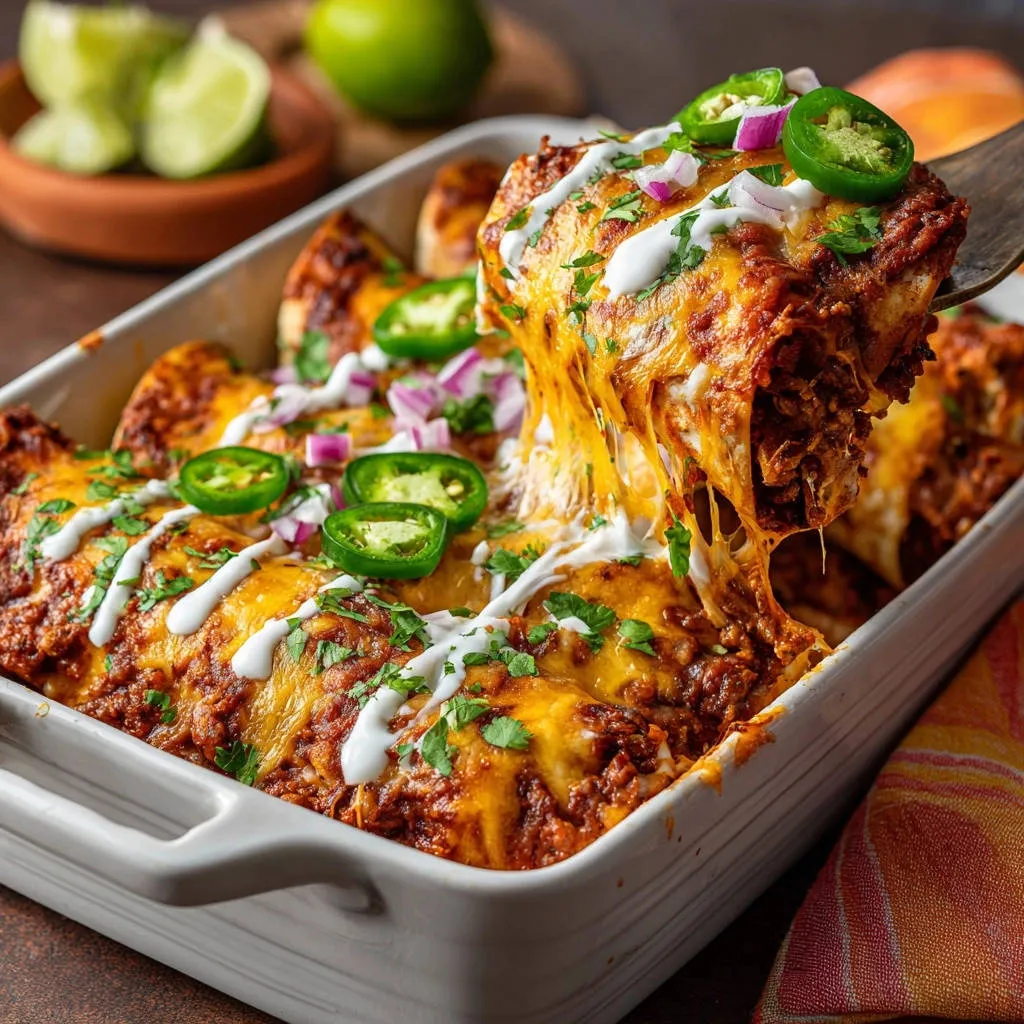 Savory Beef Enchiladas: The No-Tear Tortilla Secret! - recipe image