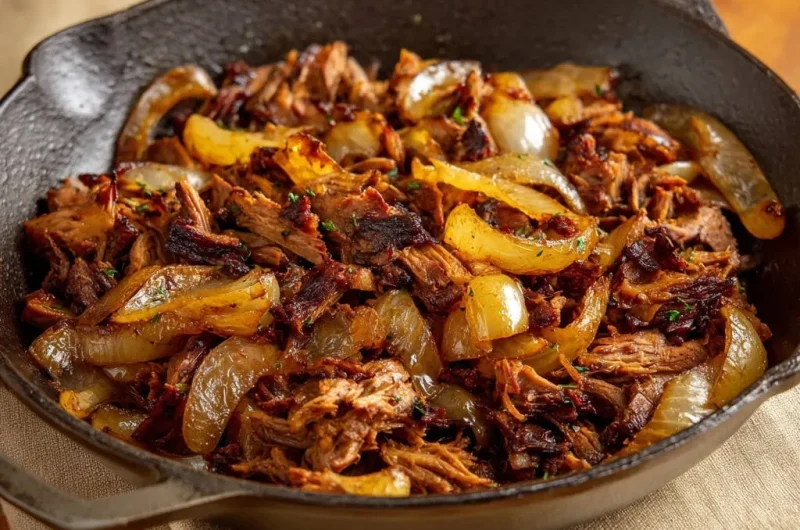 Shredded Beef & Caramelized Onions