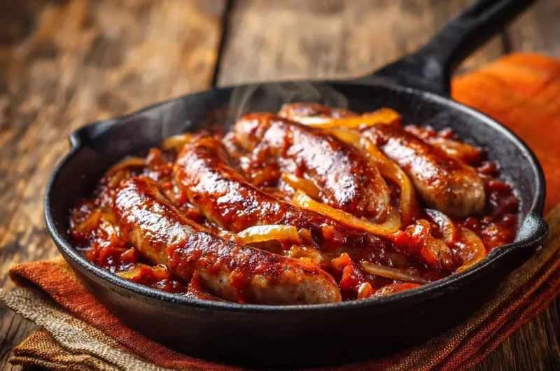 Tender Skillet Sausage in Tomato Sauce