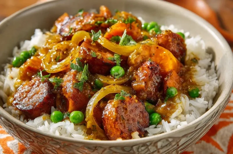 Smoked Sausage and Sweet Potato Curry Skillet
