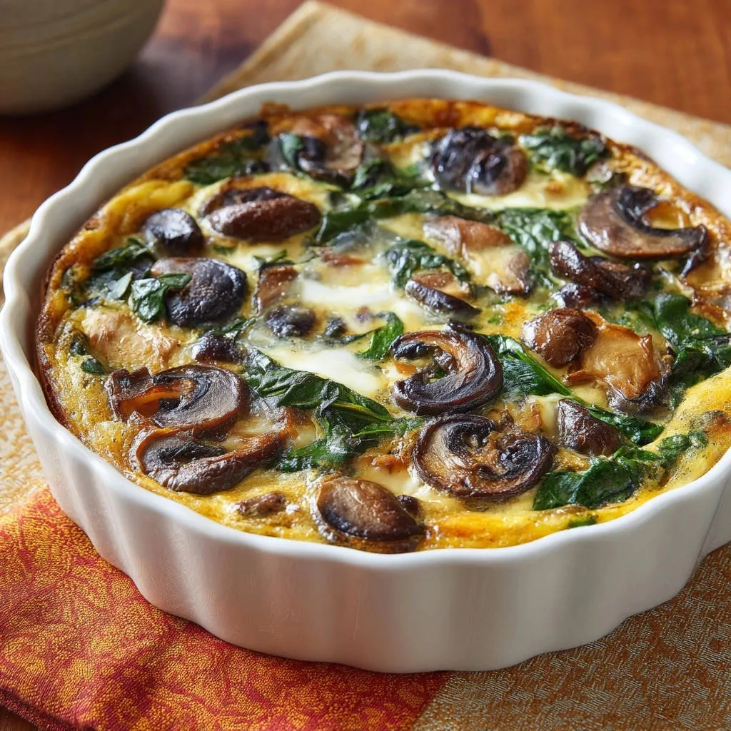 Spinach and Mushroom Frittata: Fluffy, Custardy, and Never Dry - recipe image