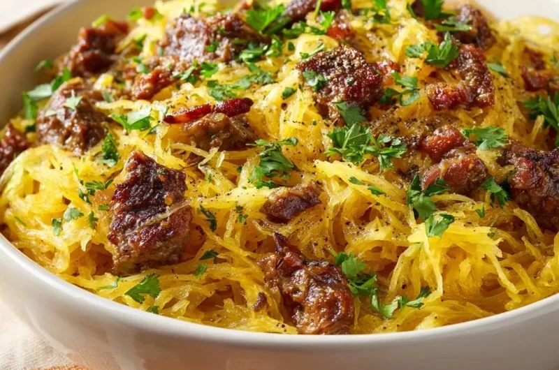 Bacon Beef Spaghetti Squash