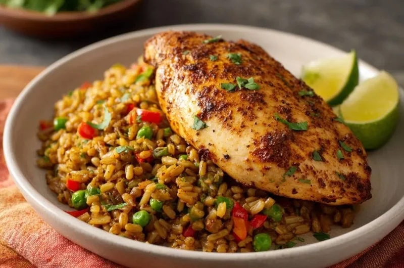 Blackened Chicken with Veggie Fried Rice