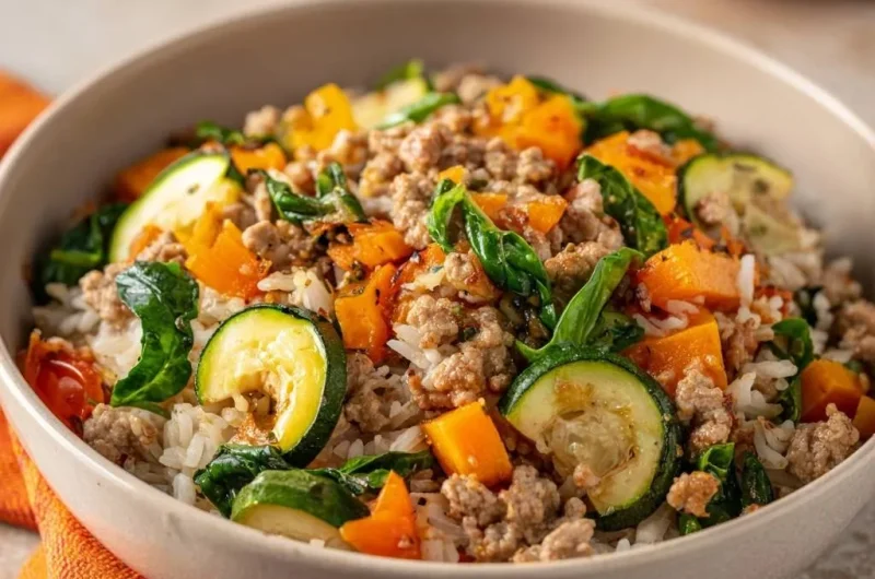 Butternut Zucchini Turkey Rice Bowl