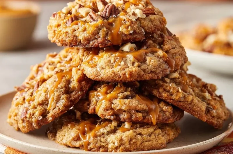 Caramel Pecan Oatmeal Cookies
