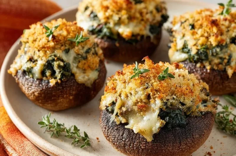 Cheesy Spinach Stuffed Mushrooms