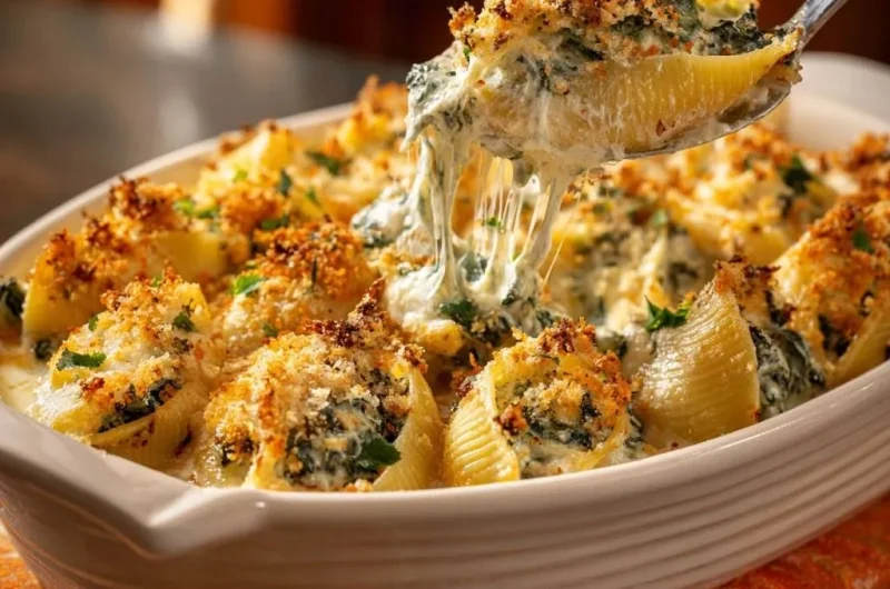 Cheesy Spinach Stuffed Shells