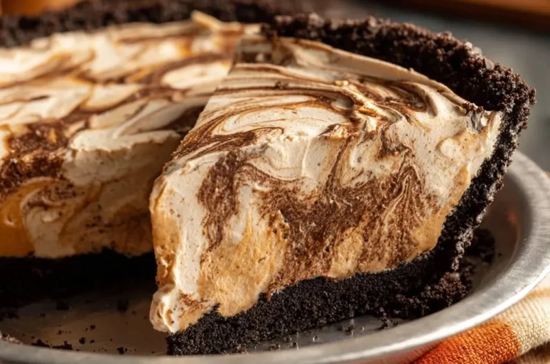 Chocolate Peanut Butter Swirl Pie