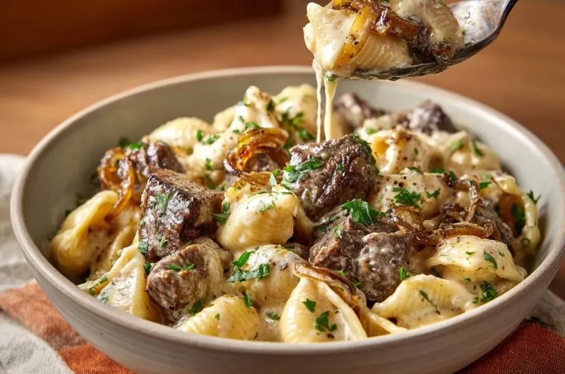 Creamy Beef and Caramelized Onion Shells