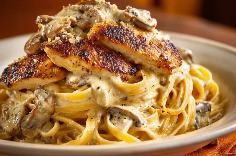 Creamy Mushroom Chicken Fettuccine