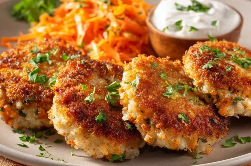 Crispy Crab Cakes with Carrot Slaw