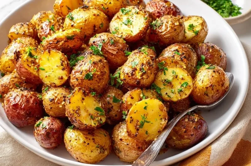 Crispy Garlic Baby Potatoes