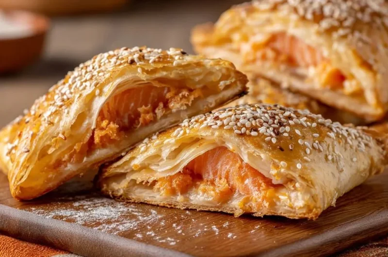 Flaky Salmon Sesame Puffs
