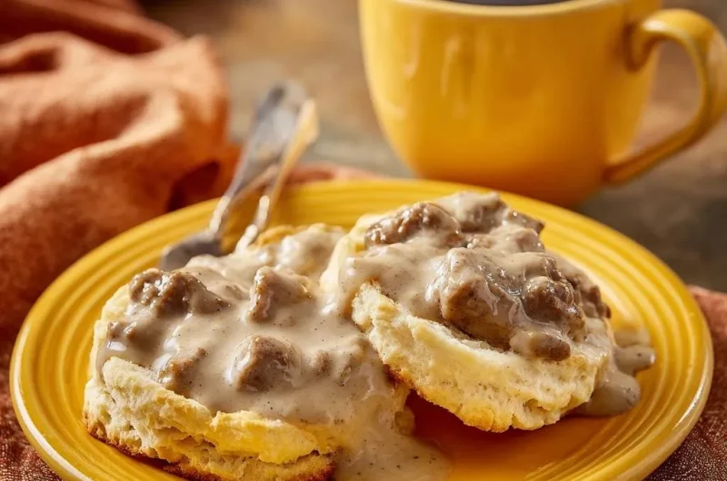 Fluffy Biscuits and Sausage Gravy