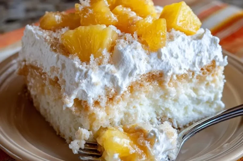 Fluffy Pineapple Angel Food Cake