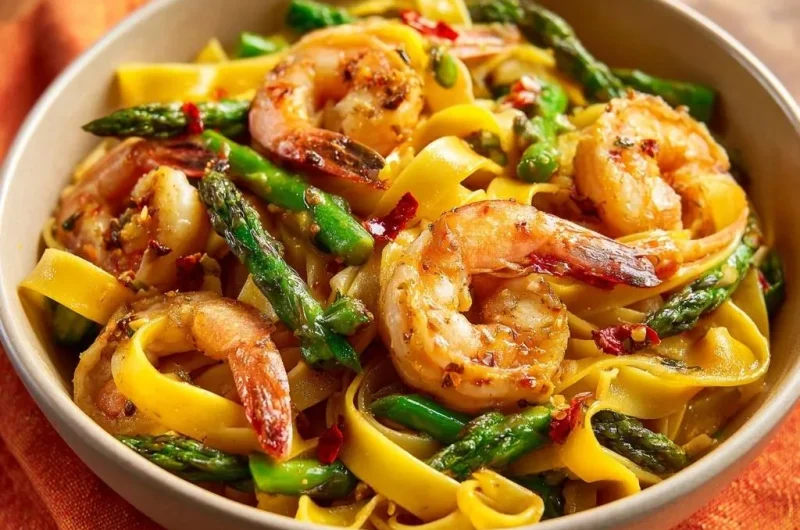 Garlic Shrimp Asparagus Pasta