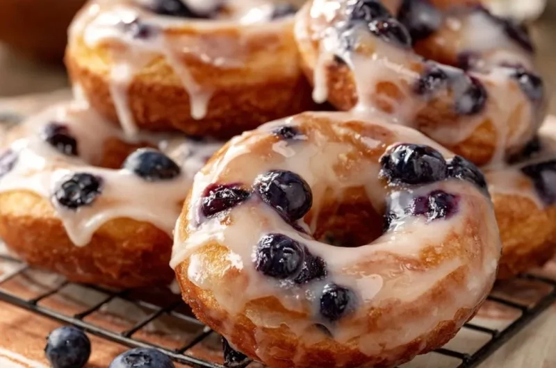Glazed Blueberry Donuts
