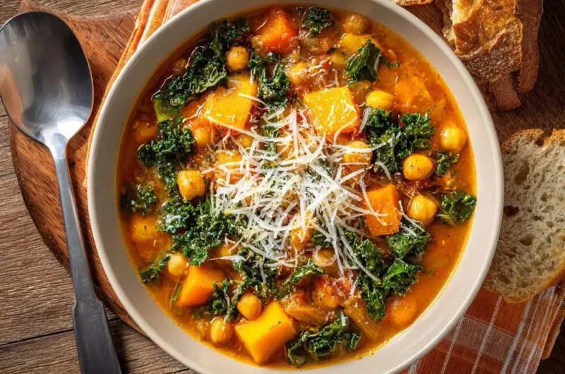 Hearty Butternut Chickpea Kale Soup