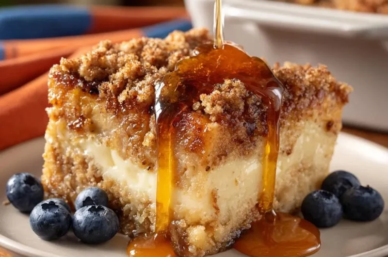 Honey Blueberry Streusel Cheesecake