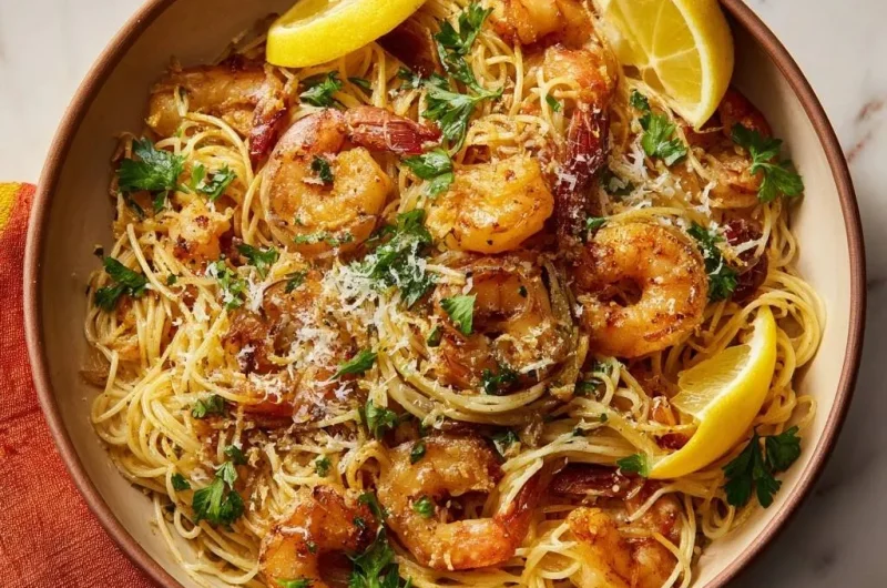 Lemon Garlic Shrimp Pasta
