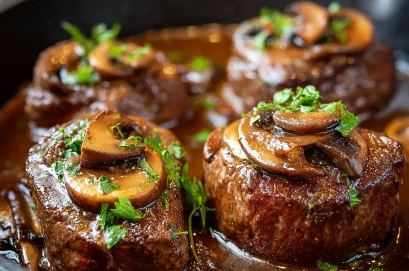 Restaurant Quality Steak Medallions with Mushroom Sauce