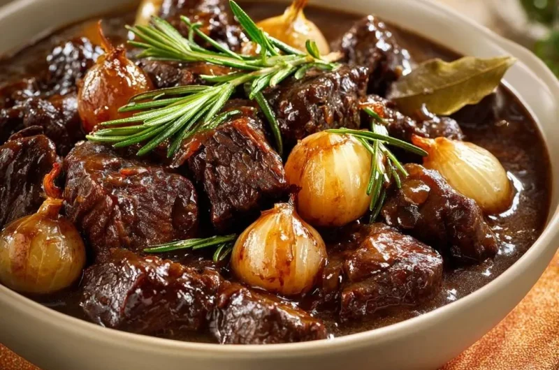 Rosemary Beef Stew with Pearl Onions