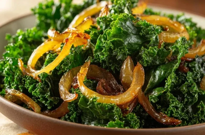 Sauteed Kale with Caramelized Onions