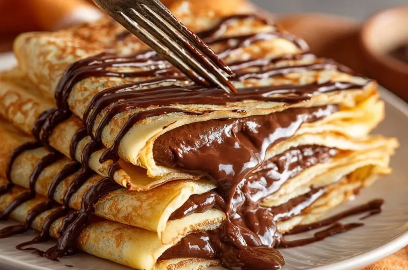 Stacked Chocolate Dessert Crepes
