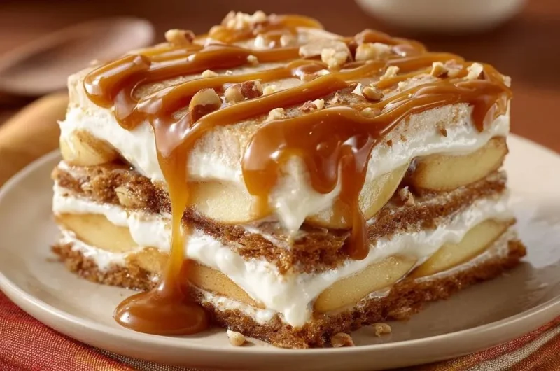 Caramel Apple Pecan Lasagna
