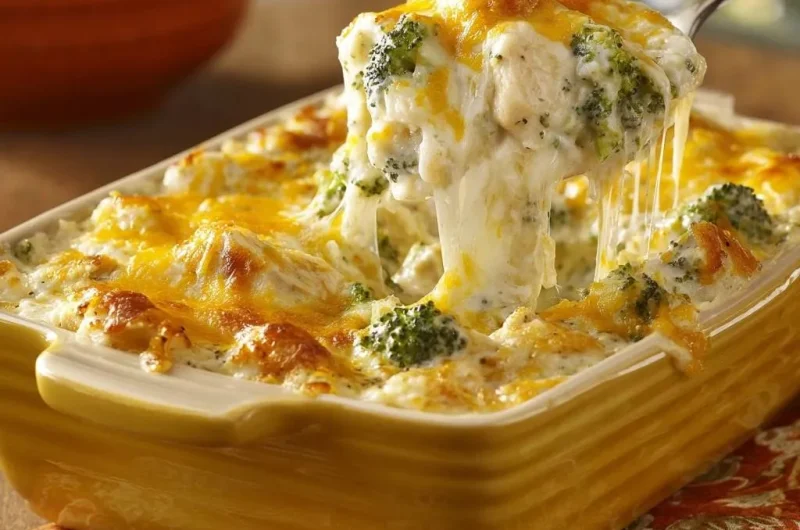 Cheesy Chicken Broccoli Rice Casserole