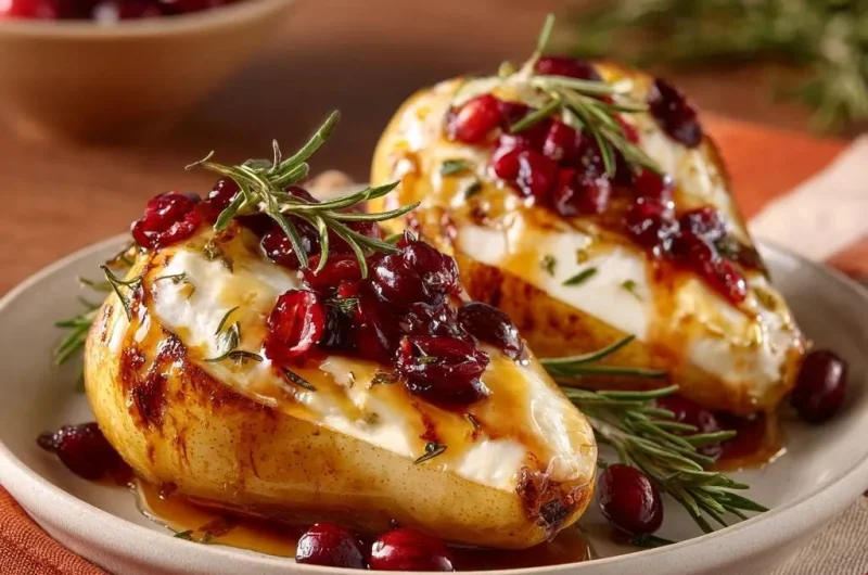 Cranberry Brie Baked Pears