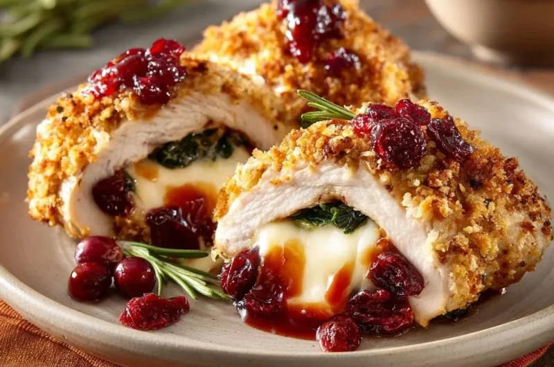 Cranberry Brie Stuffed Chicken Breasts