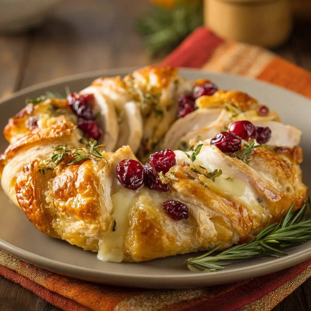 Cranberry Brie Turkey Wreath - recipe image