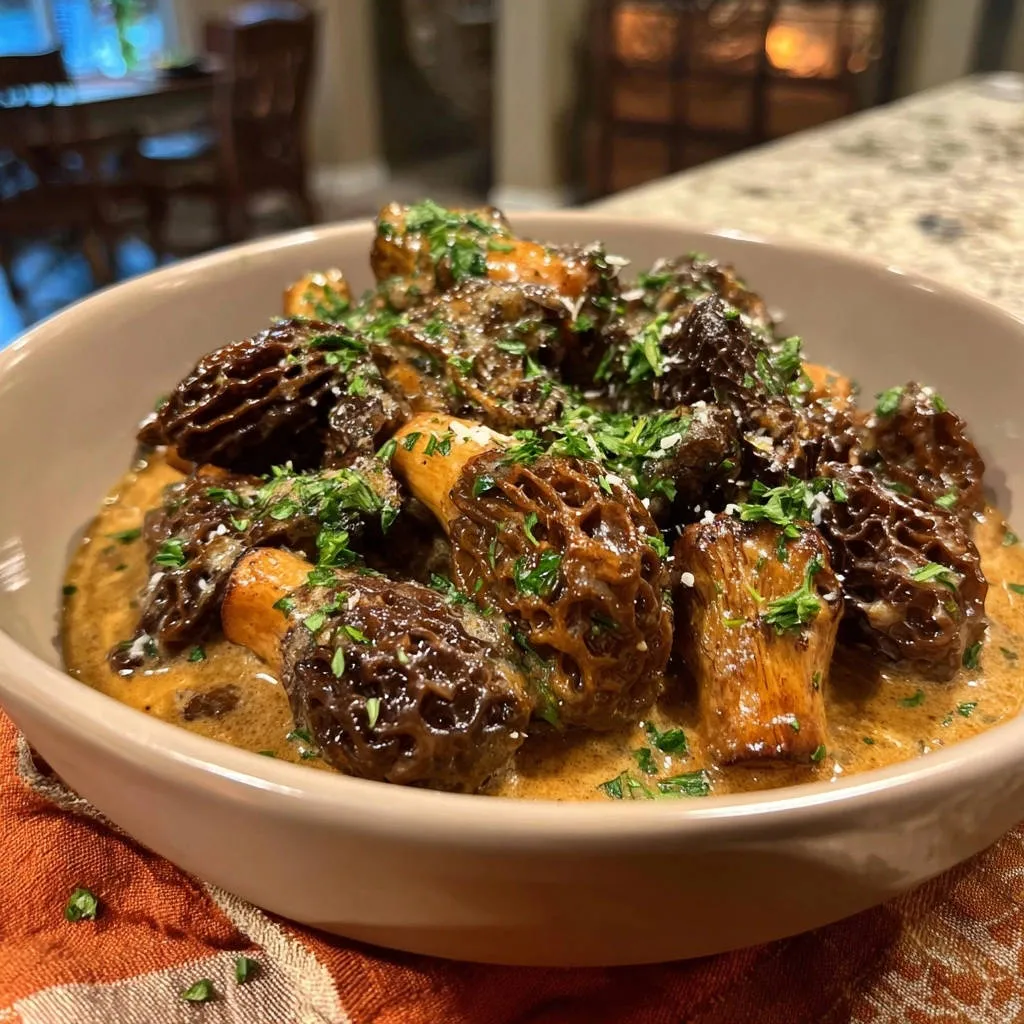 Creamy Morel Mushrooms: Velvety Rich and Flavorful - recipe image