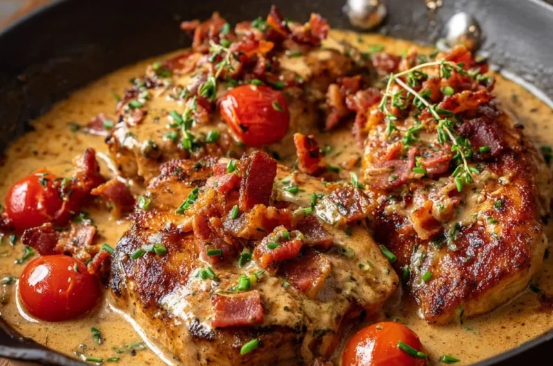 Creamy Tuscan Bacon Chicken Cutlets